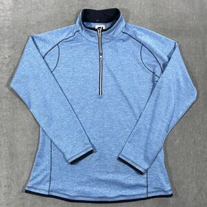 FootJoy Womens Medium Space Dye Blue 1/4 Quarter Zip Golf‎ Pull Over Jacket